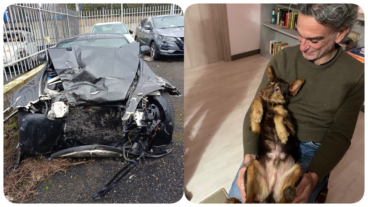 L'Aston Martin, a destra la vittima